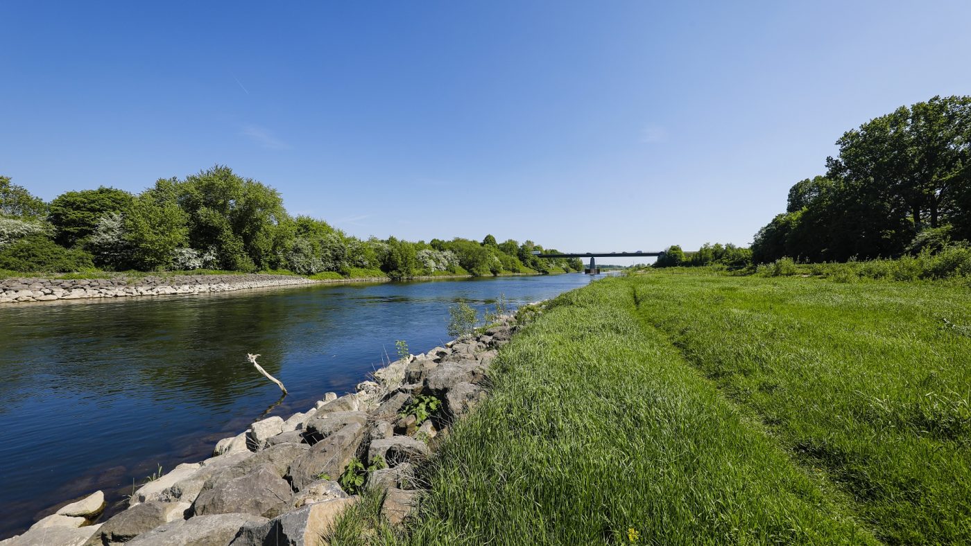 Die Lippe-Mündung in Wesel. Foto: Rupert Oberhäuser/EGLV