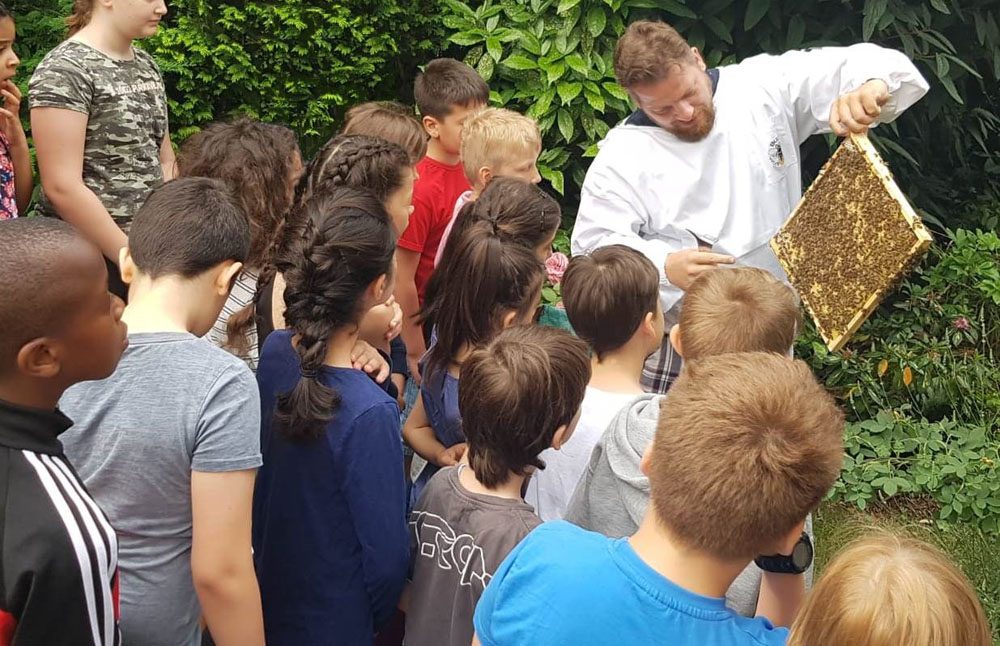 Imker erklären die Bienenzucht. Foto: EGLV
